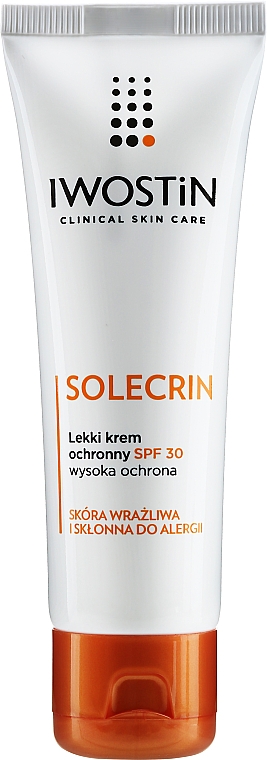 Leichte Schutzcreme für empfindliche und zu Allergien neigende Gesichtshaut SPF 30 - Iwostin Solecrin Light Protective Cream SPF30 — Bild N1
