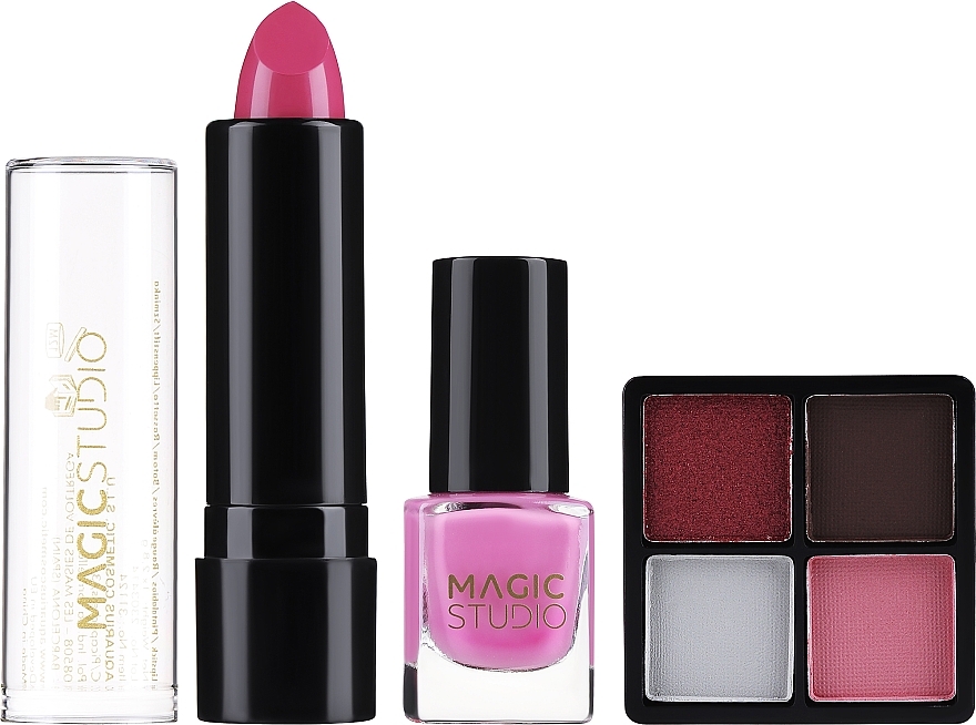 Make-up Set - Magic Studio Color Set 2 (Lippenstift 3g + Nagellack 5ml + Lidschatten 4x0.8g) — Bild N2