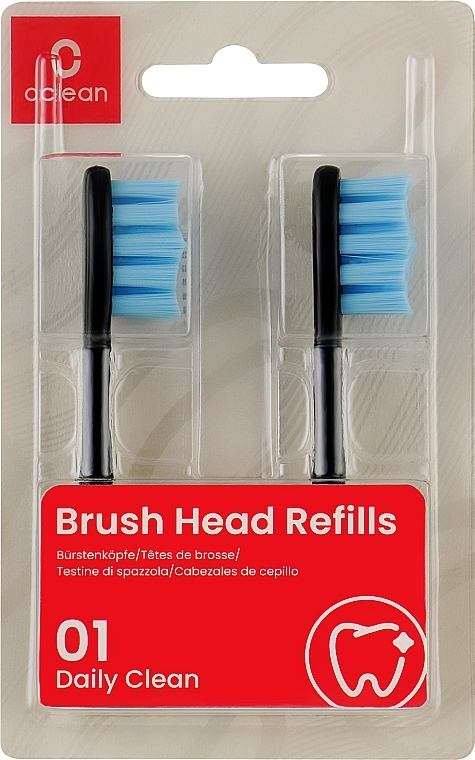Austauschbare Zahnbürstenköpfe für elektrische Zahnbürste Standard Clean Soft 2 St. schwarz - Oclean Brush Heads Refills — Bild N1