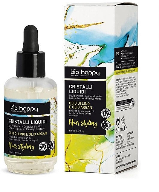 Flüssigkristalle für das Haar mit Leinsamen und Arganöl - Bio Happy Hair Styling Liquid Cristals — Bild N1