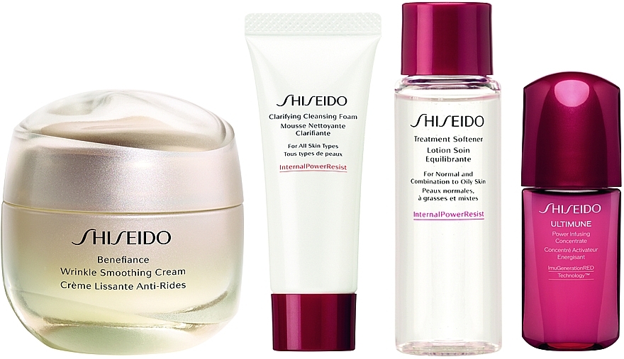 Gesichtspflegeset - Shiseido Benefiance Holiday Kit (Gesichtscreme 50ml + Reinigungsschaum 15ml + Gesichtslotion 30ml + Gesichtskonzentrat 10ml) — Bild N3