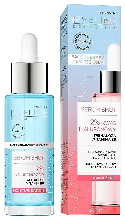 Feuchtigkeitsspendendes Gesichtsserum mit 2 % Hyaluronsäure - Eveline Cosmetics Serum Shot — Bild N1