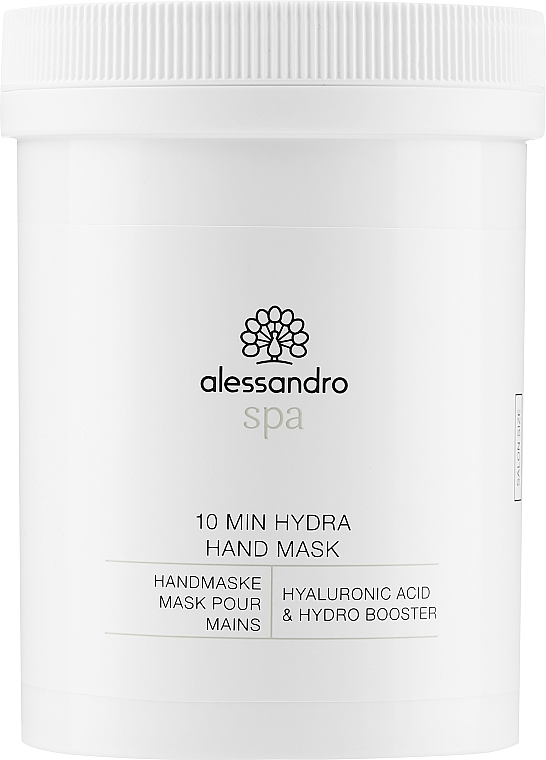 Feuchtigkeitsspendende Handmaske mit Hyaluronsäure - Alessandro International Spa 10 Min Hydra Hand Mask Salon Size — Bild N1