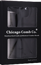 Düfte, Parfümerie und Kosmetik Haarkamm - Chicago Comb Co Giftbox Model No. 3 RVS + Hoesje