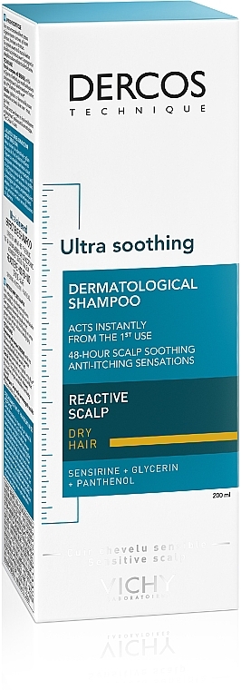 Sanftes Pflege-Shampoo für irritierte, gereizte Kopfhaut und trockenes Haar - Vichy Dercos Ultra Soothing Dry Hair Shampoo — Bild N2