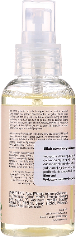 Fixierendes Haarelixier mit Cranberry- und Zitronenextrakt - BioBotanic BioCare Aqua Fixative Elixir — Bild N2