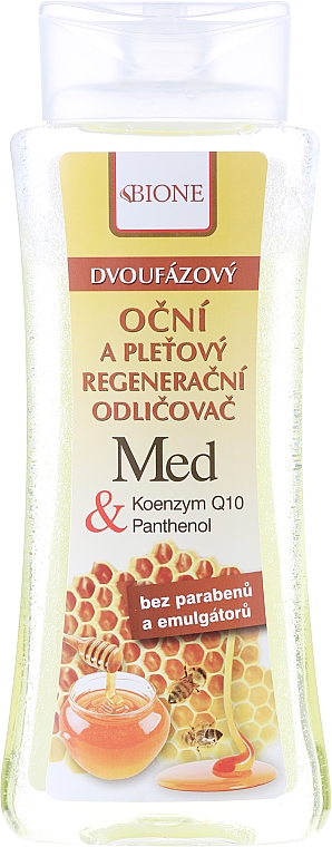 Zwei-Phasen-Gesichtsreinigungstonikum mit Honig und Coenzym Q10 - Bione Cosmetics Honey + Q10 — Bild N1