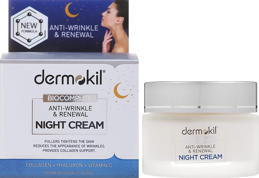 Regenerierende Anti-Falten Nachtcreme - Dermokil Collagen + Biocomplex Night Cream — Bild N2