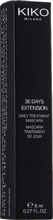 Pflegende Mascara-Kur für längere Wimpern mit Wachstumskomplex - Kiko Milano 30 Days Extension Daily Treatment Mascara — Bild N2