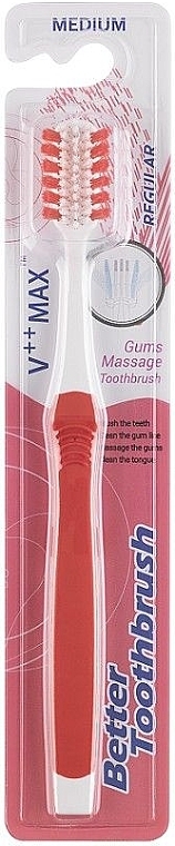 Zahnbürste mittel rot - Better Regular Medium Red Toothbrush — Bild N1