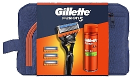 Düfte, Parfümerie und Kosmetik Set - Gillette Fusion 5 (Rasiergel/200 ml + Rasierer/1 St. + Rasierklingen/4 St. + Kosmetiktasche/1 St.)