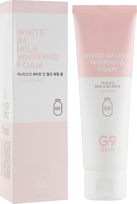 Feuchtigkeitsspendender und aufhellender Gesichtsreinigungsschaum mit Milchproteinen und Glykol- und Salizylsäure - G9Skin White In Milk Whipping Foam — Bild N1