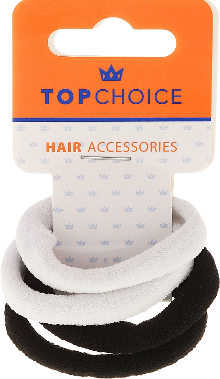 Haargummis schwarz-weiß 4 St. - Top Choice — Bild N1
