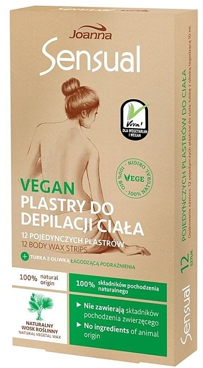 Enthaarungsstreifen mit Pflanzenwachs für den Körper - Joanna Sensual Depilatory Vegan Wax Strips — Bild N2