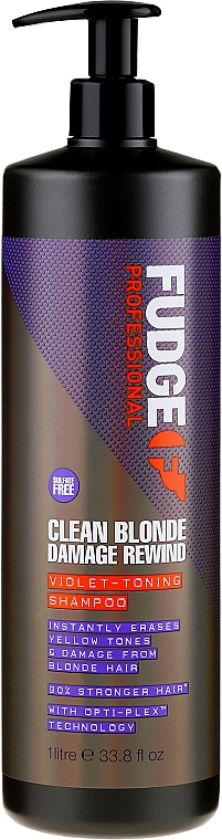 Hochpigmentiertes Silbershampoo - Fudge Clean Blonde Damage Rewind Shampoo — Bild N2