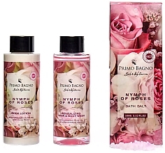 Düfte, Parfümerie und Kosmetik Set - Primo Bagno Nymph Of Roses Set (b/lot/100ml + sh/gel/100ml + bath/solt/100g + sponge)