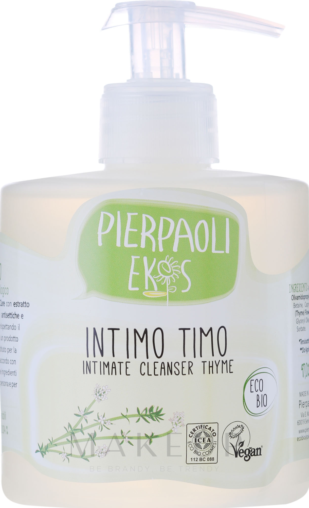 Antibakterielle Intimwaschlotion mit Thymian - Ekos Personal Care Thyme Intimate Cleanser (Dispenser) — Bild 350 ml