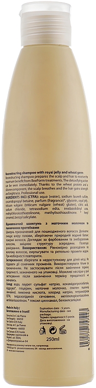 Revitalisierendes Shampoo mit Gelée Royale und Weizenproteinen - Mirella Professional Bee Form Reconstructing Shampoo — Bild N2