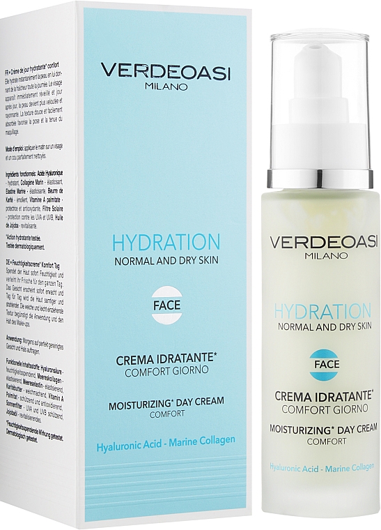 Feuchtigkeitsspendende Tagescreme für normale und trockene Gesichtshaut - Verdeoasi Hydration Moisturizing Day Cream Comfort — Bild N2