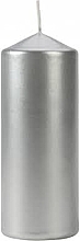 Düfte, Parfümerie und Kosmetik Zylindrische Kerze 60x150 mm Silbermetallic - Bispol