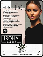 Düfte, Parfümerie und Kosmetik Pflegende und entspannende Tuchmaske für das Gesicht - Iroha Nature HEMP Cannabis Tissue Face Mask