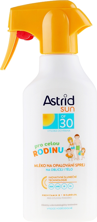 Feuchtigkeitsspendendes Sonnenschutzlotion-Spray für die ganze Familie SPF 30 - Astrid Sun Suncare Milk SPF 30 — Bild N1