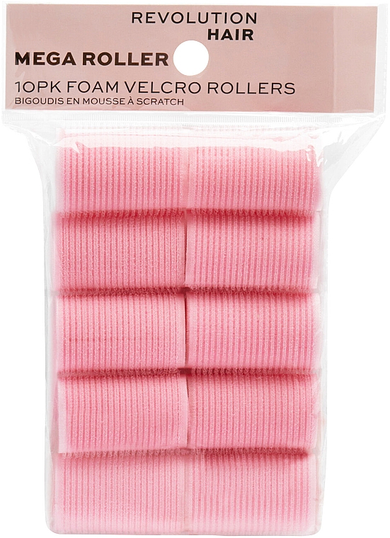 Klettwickler rosa 10 St. - Revolution Haircare Mega Pink Velcro Heatless Rollers — Bild N1