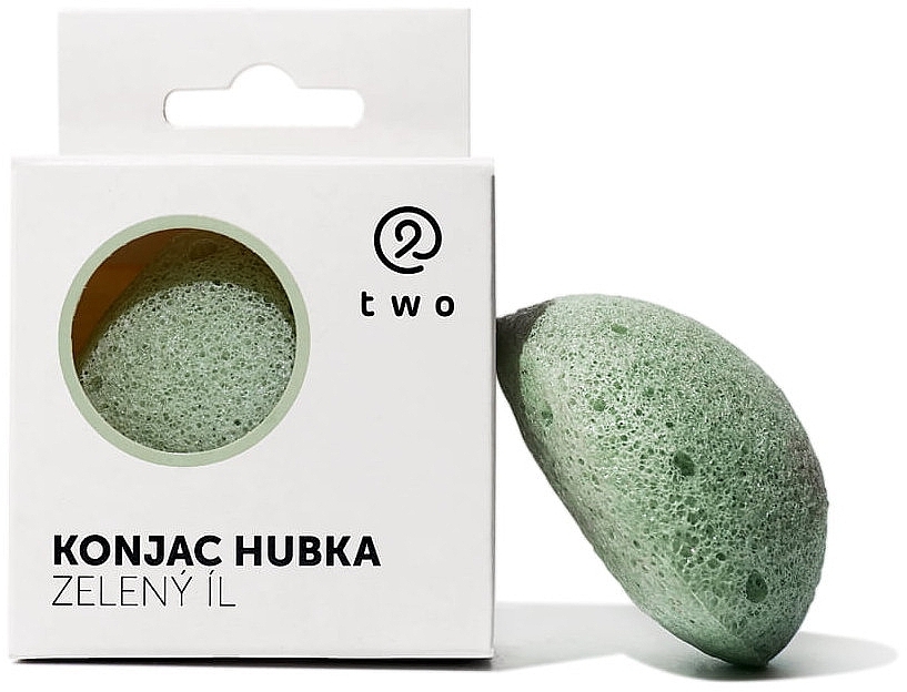 Two Cosmetics Konjac Sponge with Green Clay  - Konjac-Schwamm mit grünem Ton  — Bild N1