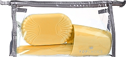 Düfte, Parfümerie und Kosmetik Reiseset 41372 gelb mit grauer Kosmetiktasche - Top Choice Set (Accessoires 4 St.)