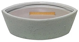 Duftkerze - WoodWick Wood Smoke Concrete Ceramic Ellipse Pine Grey  — Bild N1