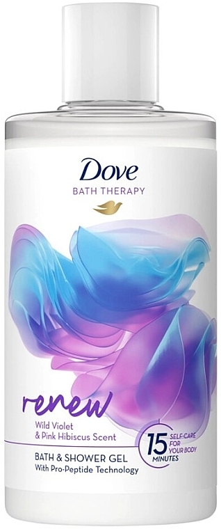 Bade- und Duschgel mit Veilchen und Hibiskus - Dove Bath Therapy Renew Bath & Shower Gel Violet & Pink Hibiscus Scent — Bild N1