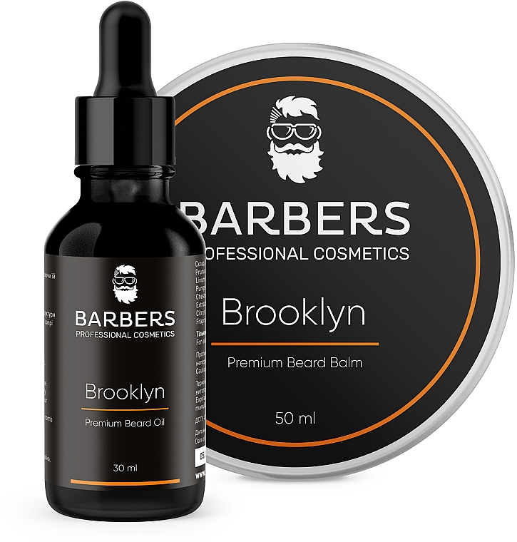 Bartpflegeset - Barbers Brooklyn (beard/oil/30ml + beard/balm/50ml) — Bild N2