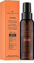Düfte, Parfümerie und Kosmetik Feuchtigkeitsspendendes Sonnenschutzspray für Gesicht und Körper SPF 15 - Philip Martin's Sunshine