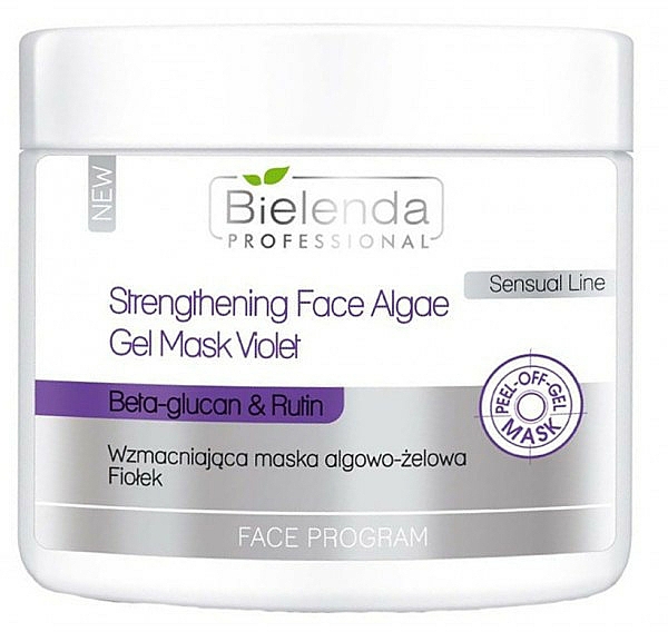 Stärkende Algengelmaske mit Beta-Glucan, Rutin und Vitamin C - Bielenda Professional Program Face Strengthening Face Algae Gel Mask Violet