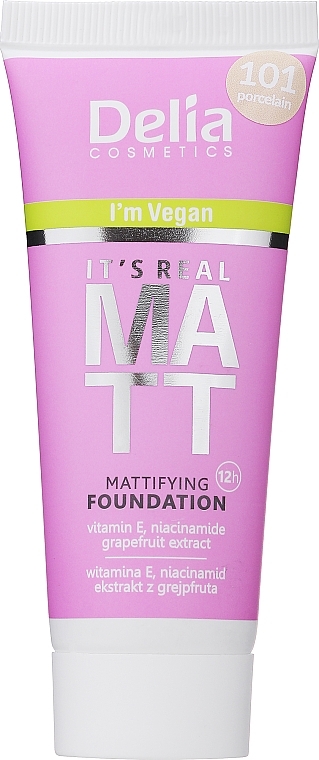 Mattierende Foundation - Delia It's Real Matt Mattifying Foundation — Bild N1