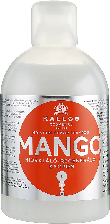 Feuchtigkeitsspendendes und regenerierendes Shampoo mit Mango - Kallos Cosmetics Mango