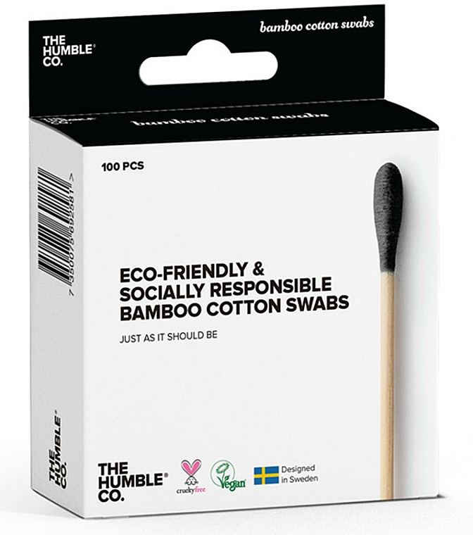 Bambus-Wattestäbchen schwarz - The Humble Co. Cotton Swabs Black