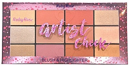 Düfte, Parfümerie und Kosmetik Rouge-Palette - Ruby Rose Artist Cheek Blush Palette