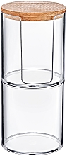 Düfte, Parfümerie und Kosmetik Zylinder für Wattepads mit Holzdeckel doppelt, transparent - BoxUp