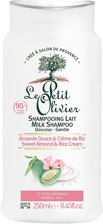 Glättendes Shampoo für normales Haar mit süßer Mandel und Reiscreme - Le Petit Olivier Sweet Almond & Rice Cream — Bild N1