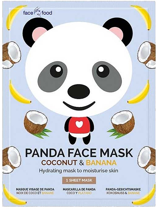 Feuchtigkeitsspendende Tuchmaske mit Bananen- und Kokosnussextrakt - 7th Heaven Face Food Panda Face Mask Coconut & Banana — Bild N1