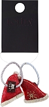 Haargummi für das neue Jahr Weihnachtsmütze mit Ring grau und blau - Lolita Accessories — Bild N1