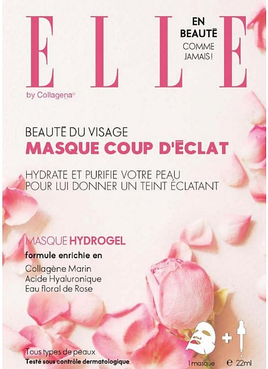 Gesichtsmaske mit Rosenblütenwasser - Elle By Collagena Hydrogel Mask With Rose Floral Water — Bild N1