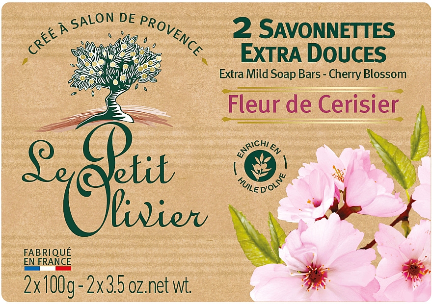 Milde Seife mit Kirschblütenextrakt - Le Petit Olivier Vegetal Oils Soap Cherry Blossom — Bild N1