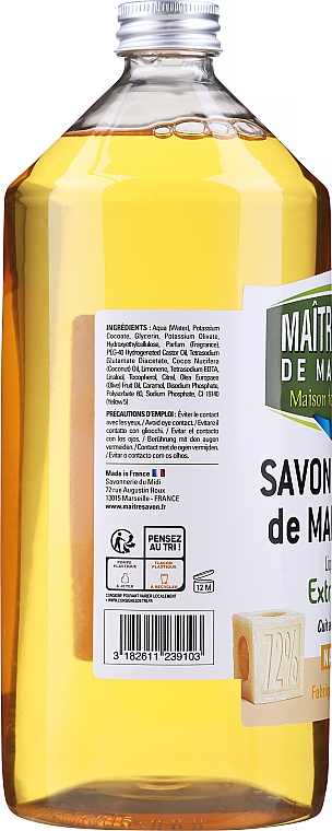 Nature Flüssigseife für die Hände - Maitre Savon De Marseille Savon Liquide De Marseille Nature Liquid Soap — Bild N2