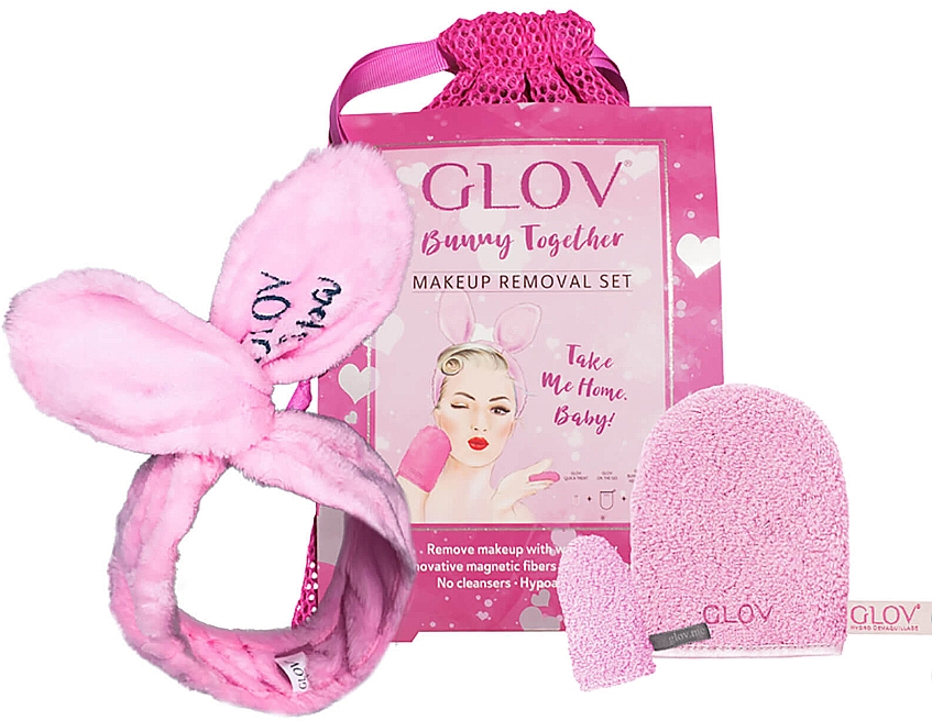 Abschminkset - Glov Spa Bunny Together Set (Handschuh + Handschuh Mini + Haarband + Kosmetiktasche)