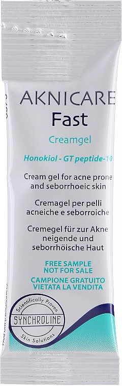 Gel für Aknehaut und Seborrhoe - Synchroline Aknicare Fast Cream Gel (Probe)  — Bild N1