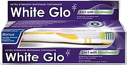 Düfte, Parfümerie und Kosmetik Mundpflegeset - White Glo 2in1 Whitening Toothpaste With Mouthwash (Zahnpasta 100ml + Zahnbürste)
