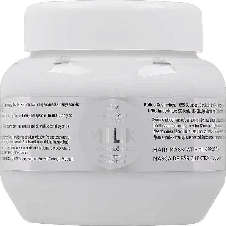 Haarmaske mit Milchproteinen - Kallos Cosmetics Hair Mask Milk Protein — Bild N1