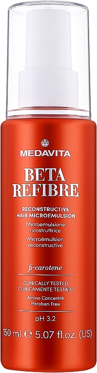 Reparierende Mikroemulsion für geschädigtes Haar - Medavita Beta Refibre Recontructive Hair Microemulsion — Bild N1